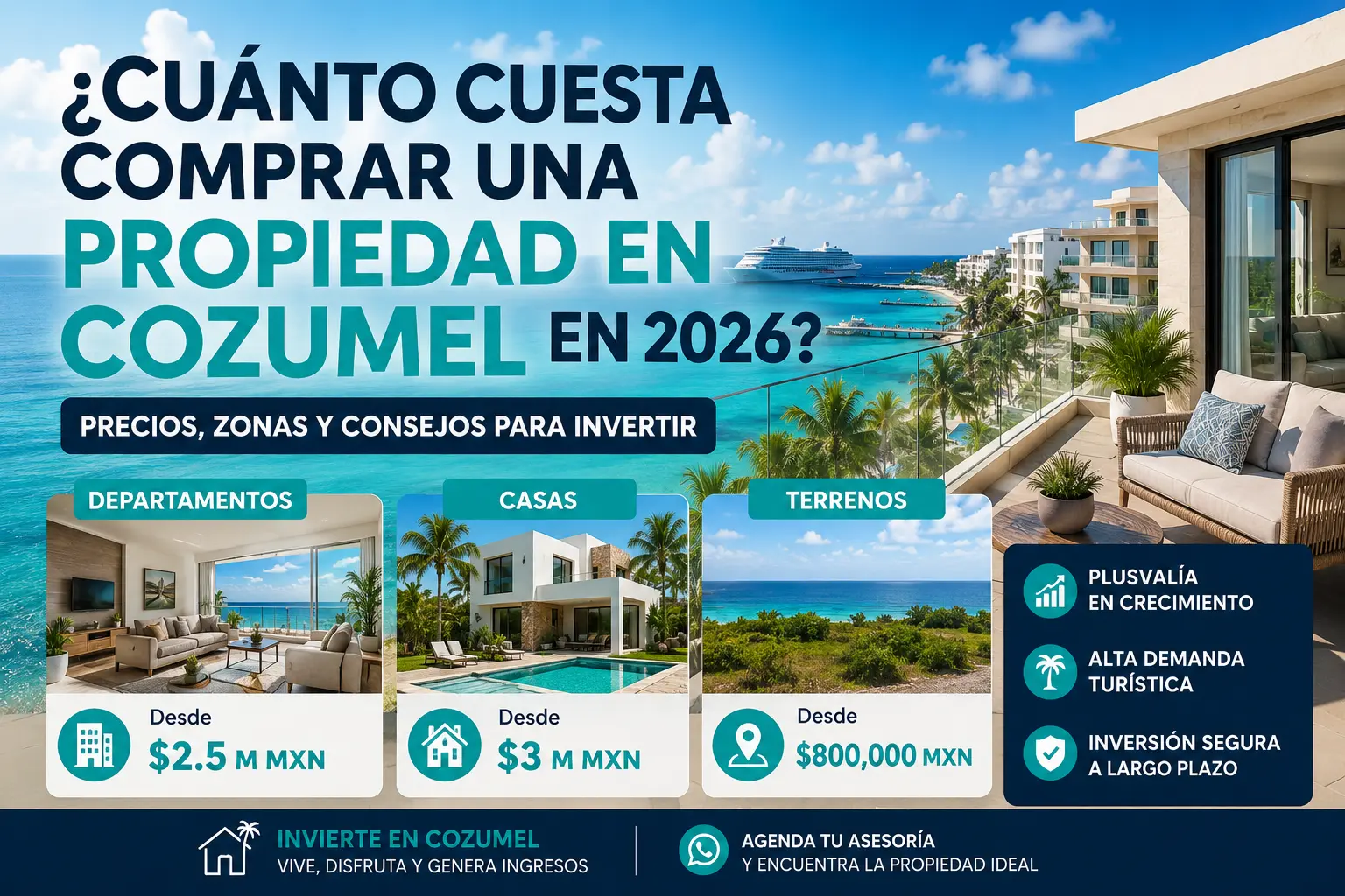 ¿Cuánto cuesta comprar una propiedad en Cozumel en 2026?